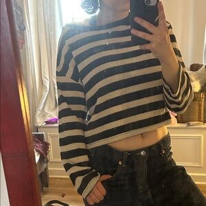 Black & White Striped Women's Sweater